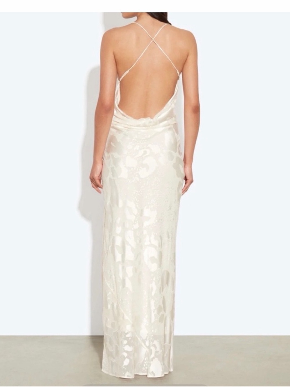 Rat & Boa Cream Satin Backless Maxi Dress